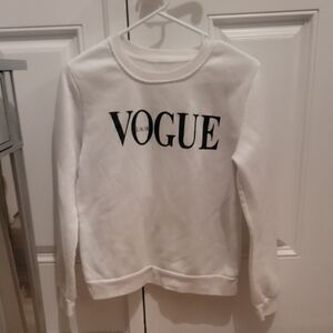 Vogue Cream and Black Womens Sweatshirt. Size Small.